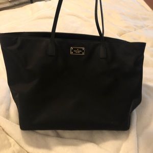 Kate spade black nylon tote bag